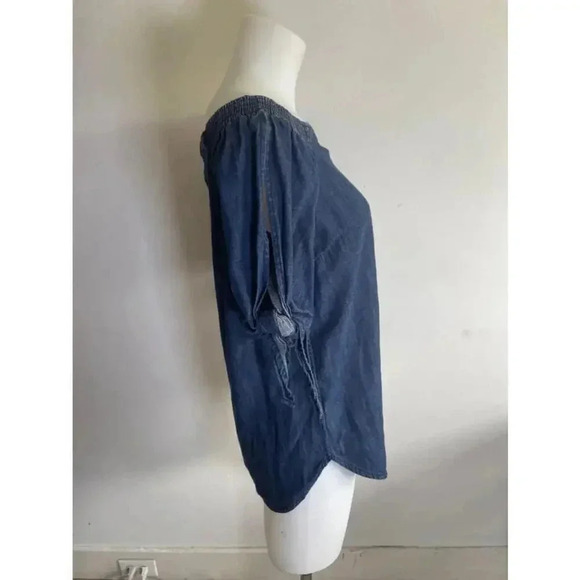 Women's Ralph Lauren Blue Denim Off-the-Shoulder Top - Size M 0066‎ - Picture 8 of 15